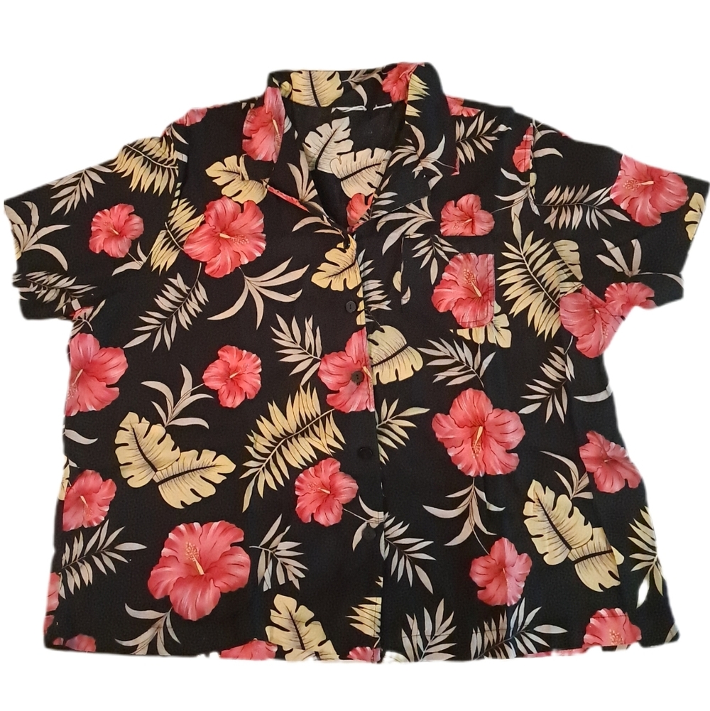 Vintage Men's Classic Hawaiian Tropical Tiki Button Up Short Sleeve Shirt 2X - Picture 4 of 4